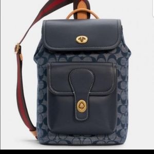 Coach Heritage Backpack Crossbody Bag In Signature Chambray Blue
